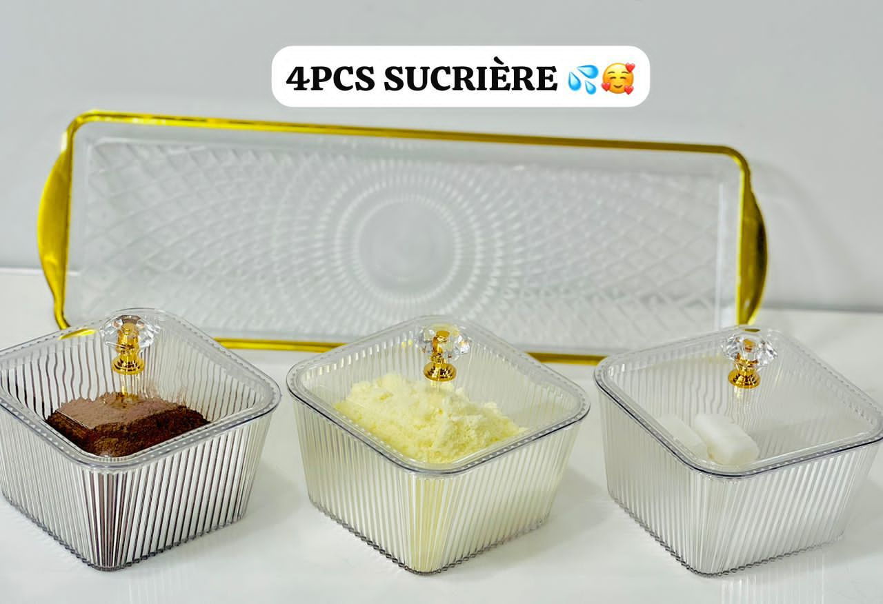 Ensemble sucrier en accrylique